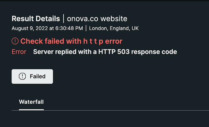 New Relic Synthetics Showing 503 Error Synthetic New Relic 